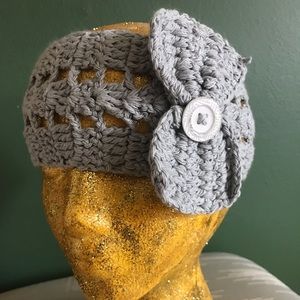 Winter Headband, knitted, Style, Light gray